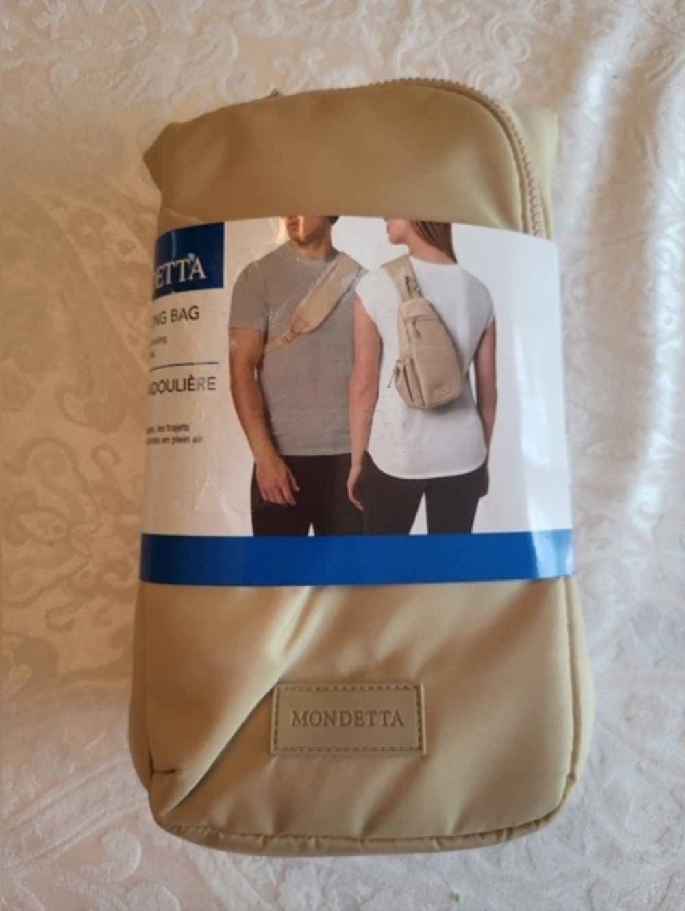 Mondetta Unisex Sling Bag Cream, NWT